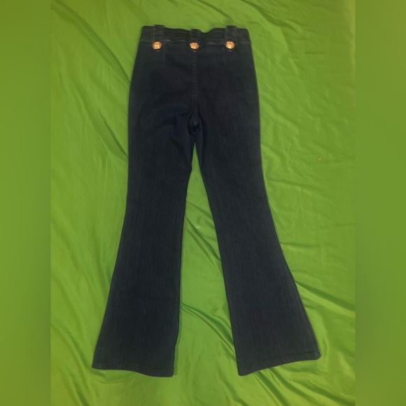 Derek Lam 10 Crosby Robertson Cropped Sailor Jeans w Gold Button Accents sz 27 - Picture 4 of 11